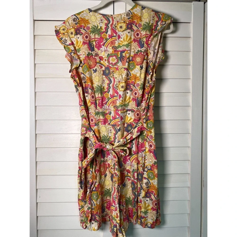 Marine Layer Romper Womens Palm Tree Tropical Camila Vacation | Sz XL - Picture 4 of 6